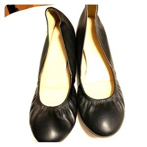 JCREW black leather ballet flats.